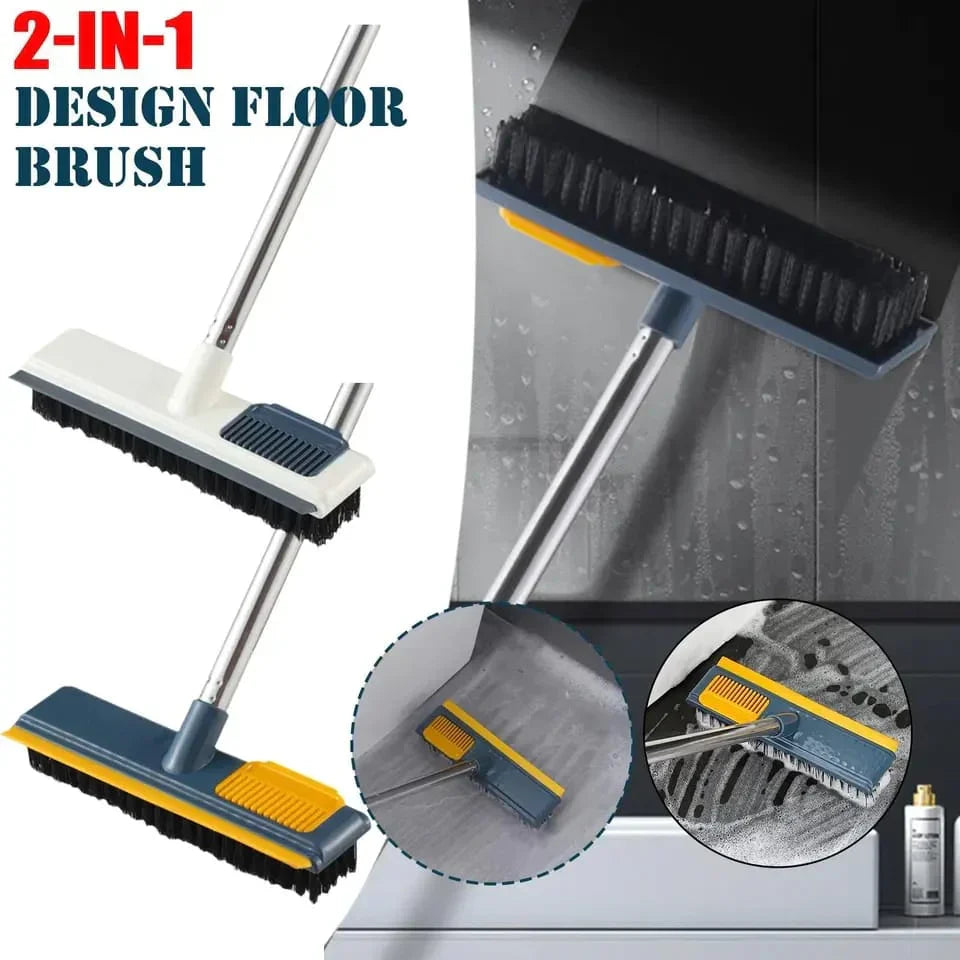 2-in-1 Floor Cleaning Brush with Long Handle