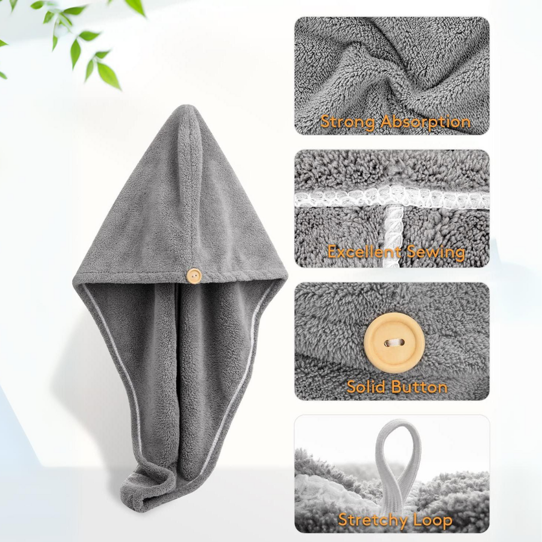3 Pack of Microfiber Hair Towel Wraps for Women – Highly Absorbent