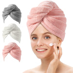 3 Pack of Microfiber Hair Towel Wraps for Women – Highly Absorbent
