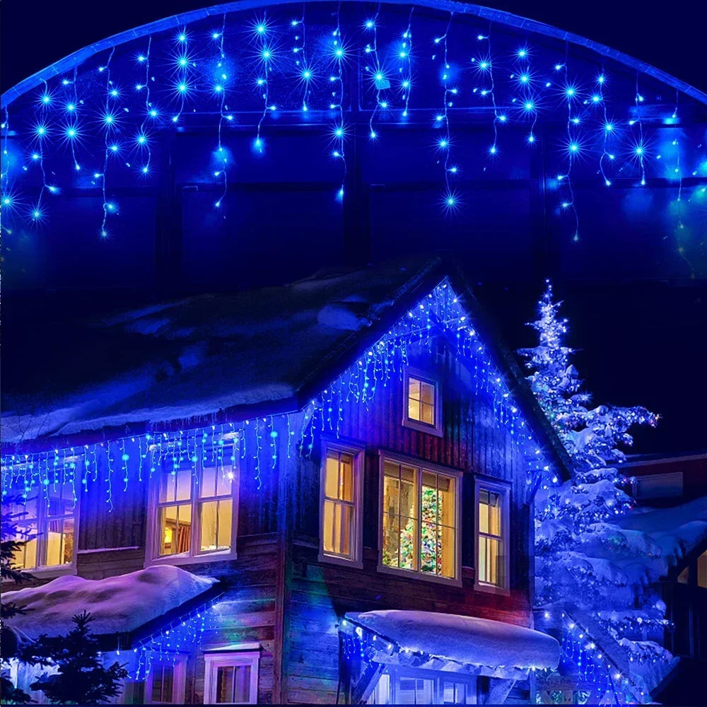 Colorful LED Light Chain for Outdoor Use – Christmas and New Year Lighting for Home and Garden