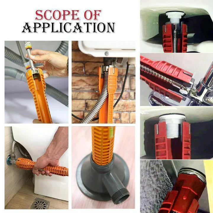 Versatile Pipe Wrench – 8-in-1 Tool for Plumbing Work