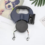 Double, Extendable Dog Leash with LED Lamp – Walking Two Dogs