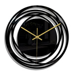 Elegant Metal Wall Clock – Timeless Black with Golden Hands